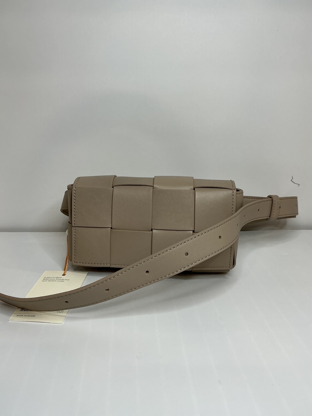 Italian Leather Handwoven Box Belt Bag